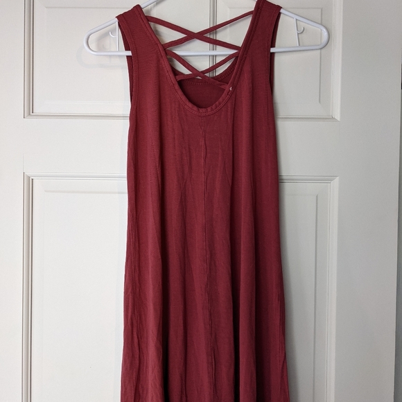 Red Flowy Mini Dress - Picture 2 of 4